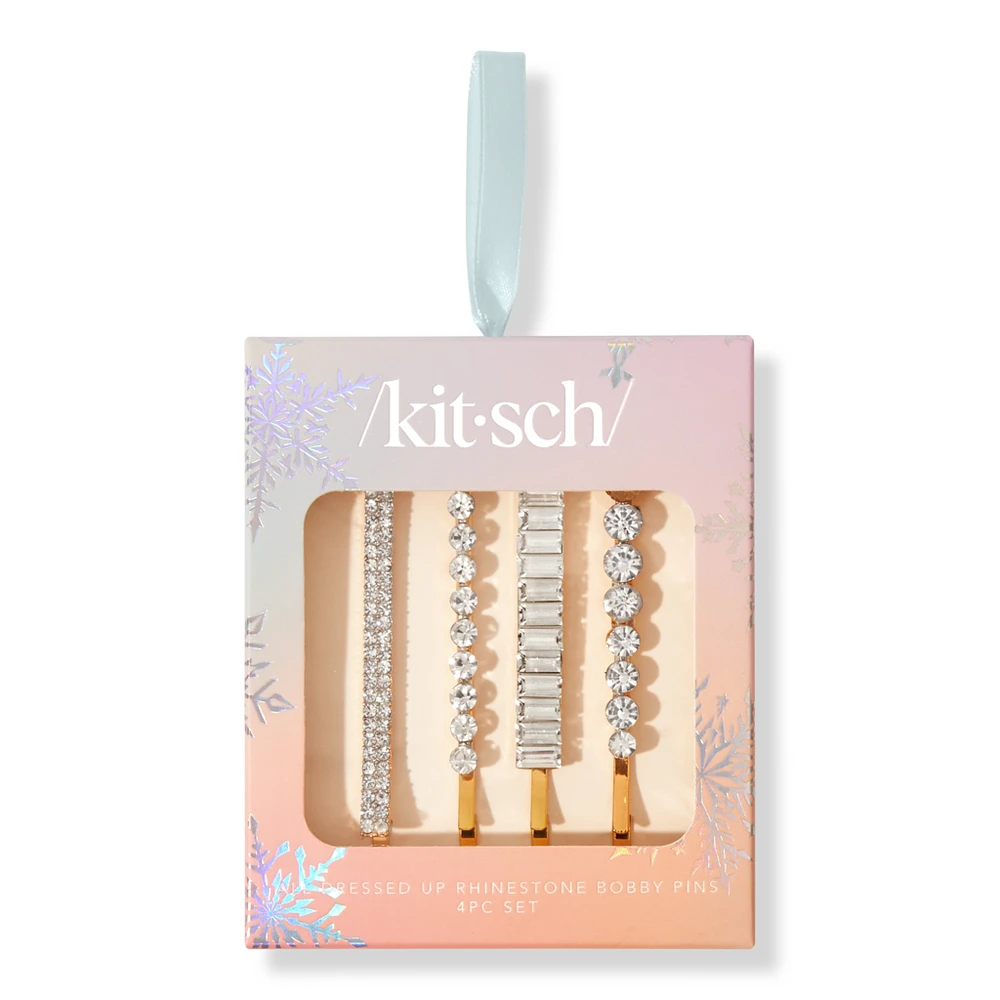 Kitsch All Dressed Up Rhinestone Bobby Pins 4 Piece Set