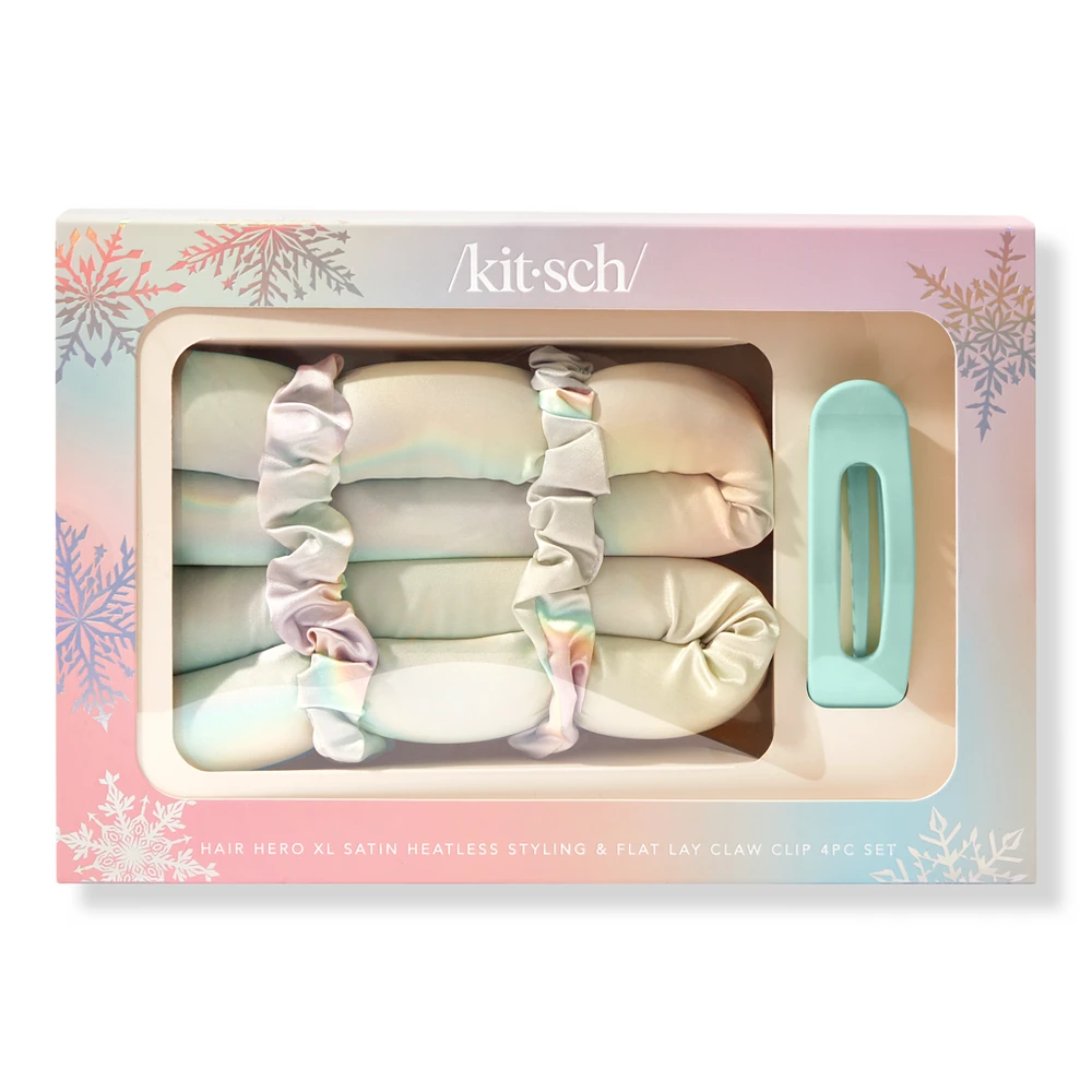 Kitsch Hair Hero Xl Satin Heatless Styling & Flat Lay Claw Clip