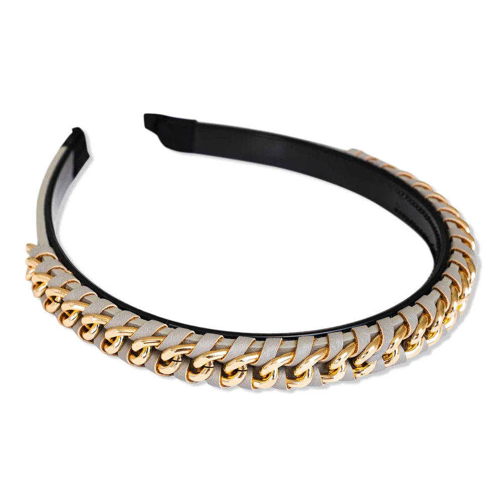 Locks & Mane Leather & Gold Headband