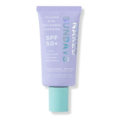 Naked Sundays Collagen Glow 100% Mineral Sunscreen Perfecting Priming Lotion SPF50+