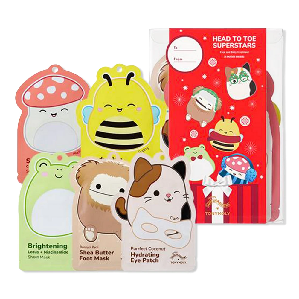 TONYMOLY Squishmallows Superstars Head to Toe 5 Piece Mask Set