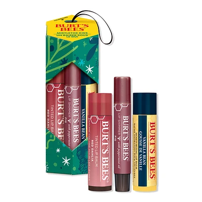 Burt's Bees Tinted Lip Balm and Lip Shimmer 3 Piece Gift Set