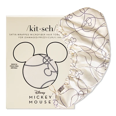 Kitsch X Mickey and Minnie Satin-Wrapped Hair Towel