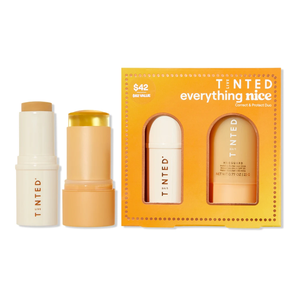 Live Tinted Everything Nice Correct & Protect On-The-Go Sunscreen & Hyperpigmentation Serum Stick Duo