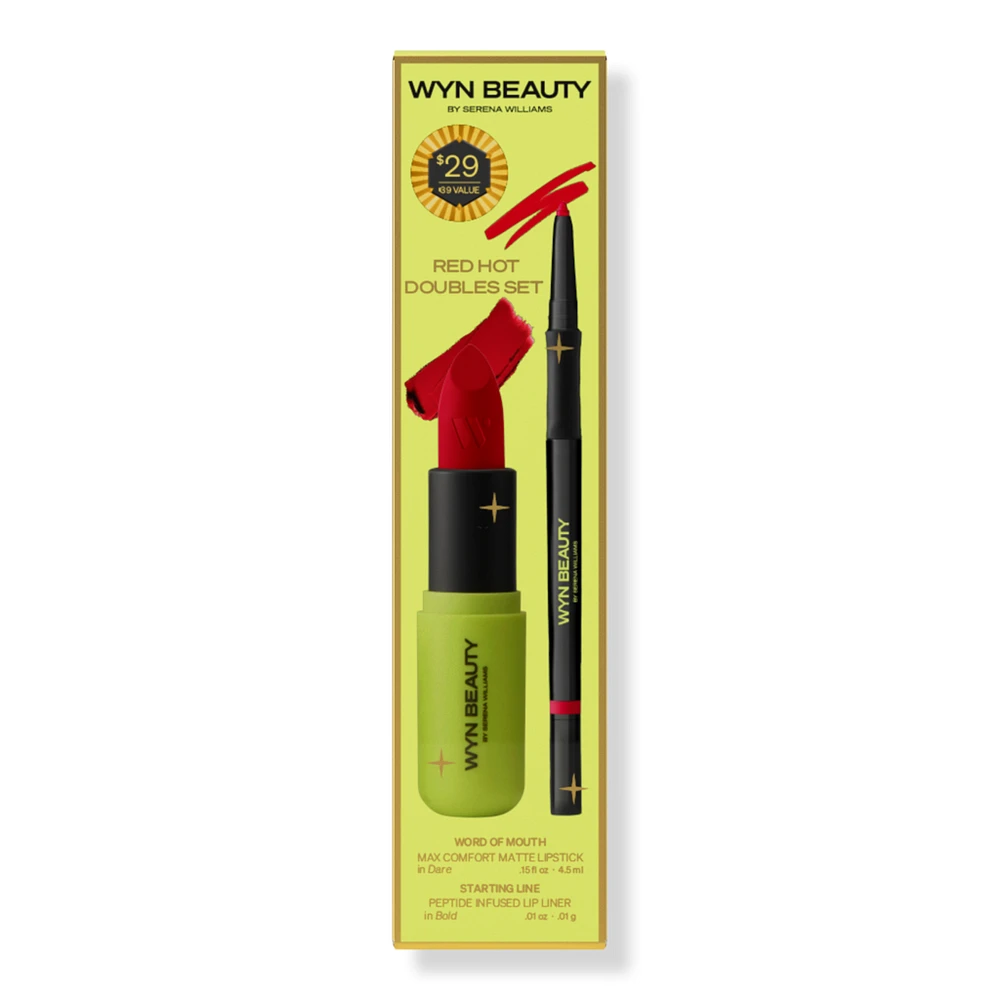 WYN BEAUTY Red Hot Doubles Matte Lipstick & Liner Set