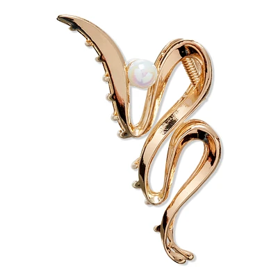 Scunci Wicked Glinda Gold W/Pearl Wavy Metal Claw Clip