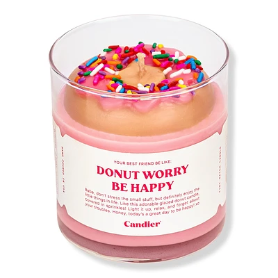 Candier Donut Worry Be Happy Candle