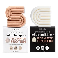 Kitsch Rice Water Protien Strengthing Shampoo & Conditioner Bar Combo Pack