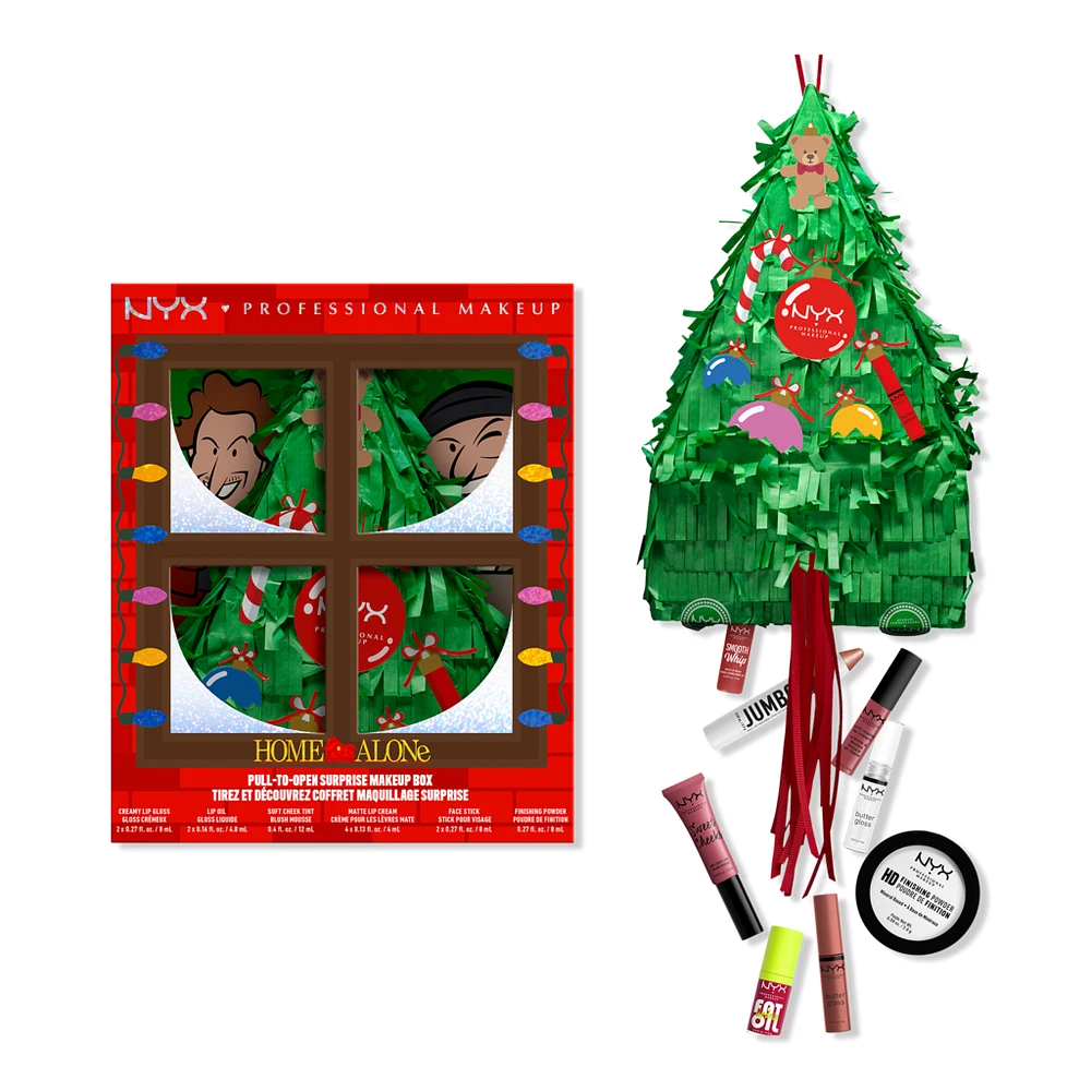 NYX Professional Makeup Limited Edition Home Alone 12 Piece Surprise Makeup Tree Pinata Holiday Gift