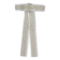 Scunci Holiday Long Barrette Bow With Pearls