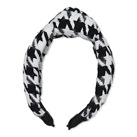 Scunci Holiday Black-And-White Houndstooth Headband