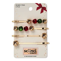 Scunci Holiday Bell Bobby Pins