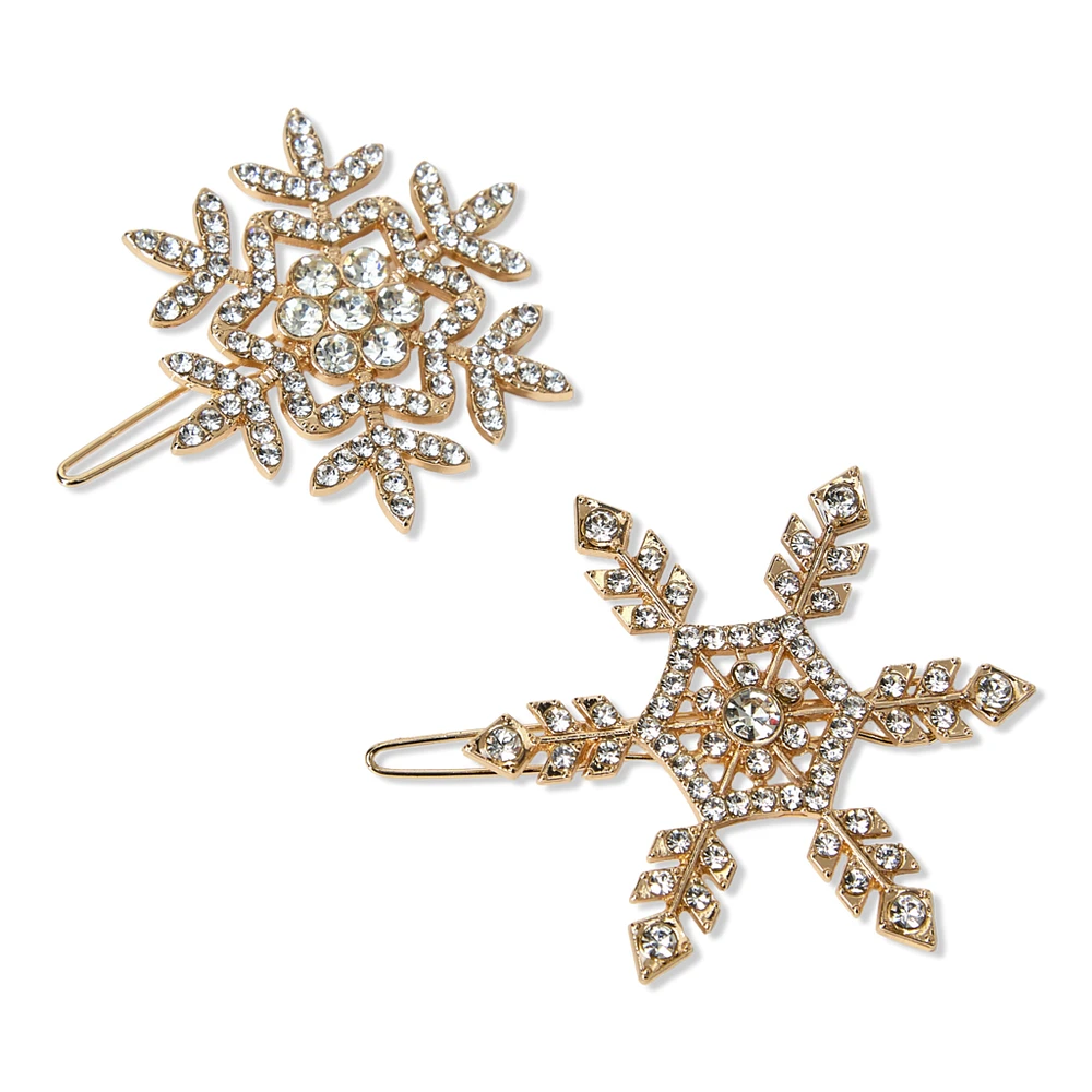 Scunci Holiday Snowflake Barrette Silver/Gold