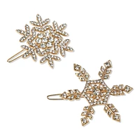 Scunci Holiday Snowflake Barrette Silver/Gold