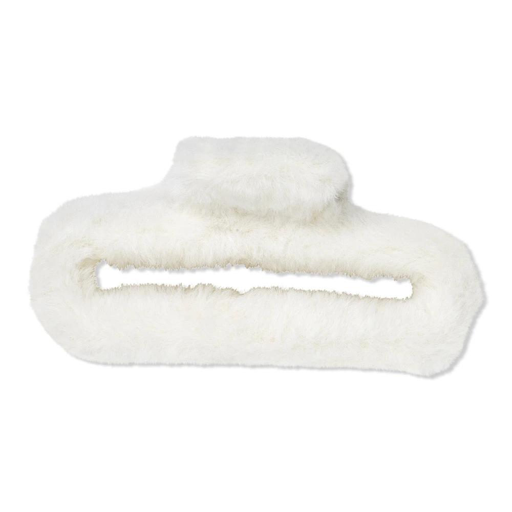 Scunci Holiday Faux Fur Open Claw Clip