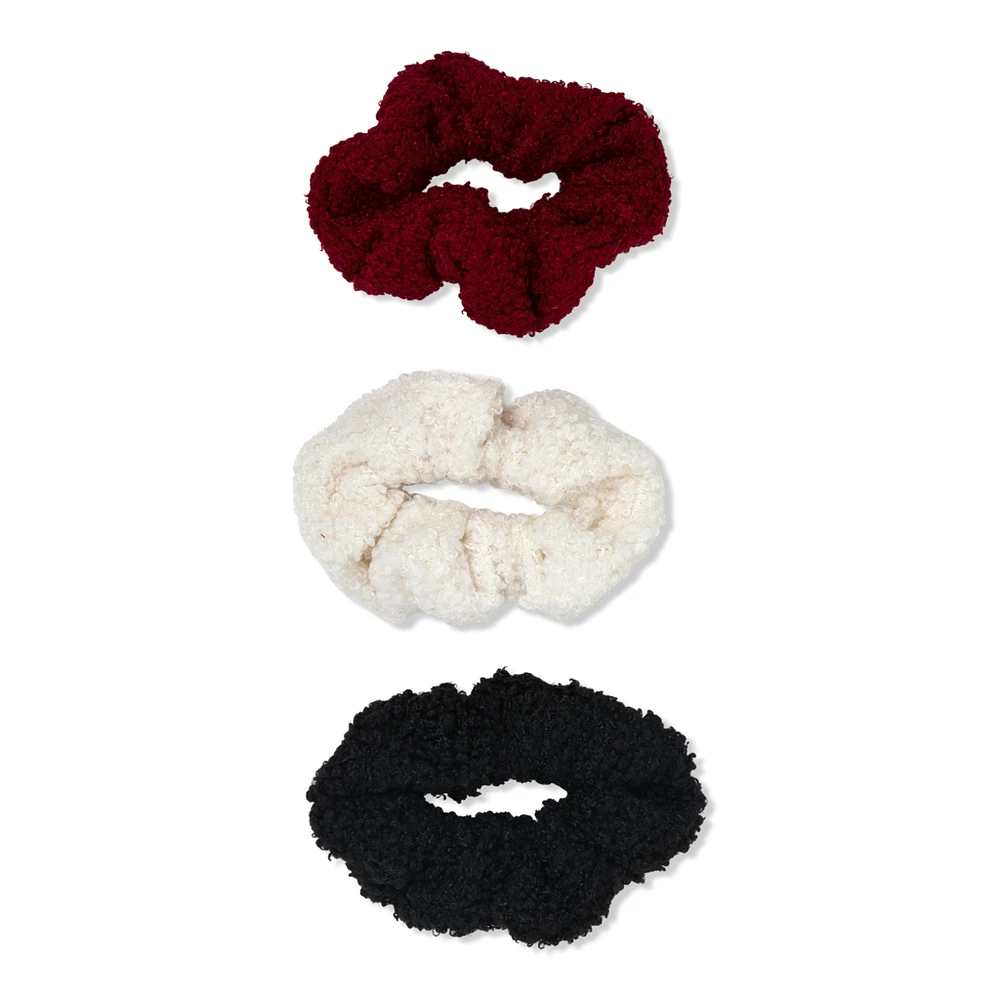 Scunci Holiday Faux Sherpa Scrunchies