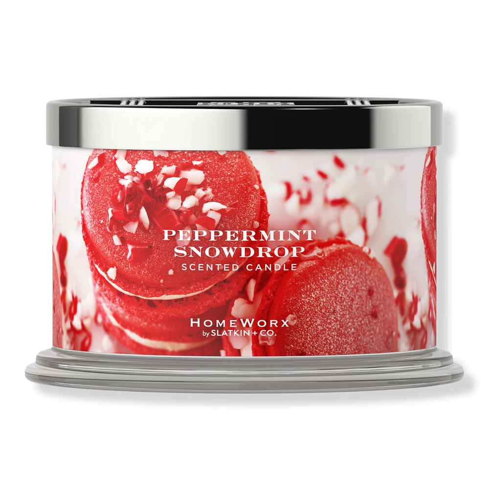 HomeWorx Peppermint Snowdrop 4-Wick Scented Candle