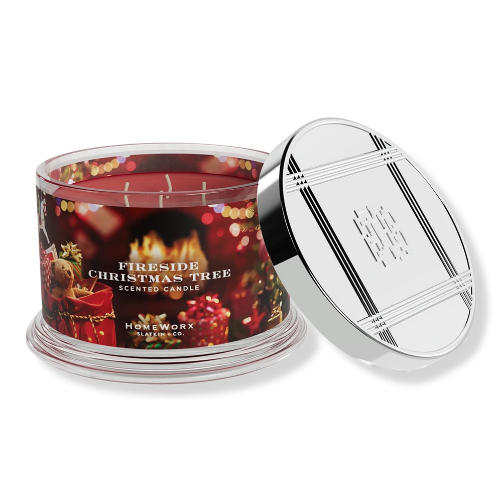 HomeWorx Fireside Christmas Tree 4-Wick Scented Candle