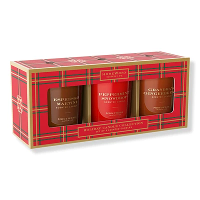 HomeWorx Holiday Candle Collection Set of 3