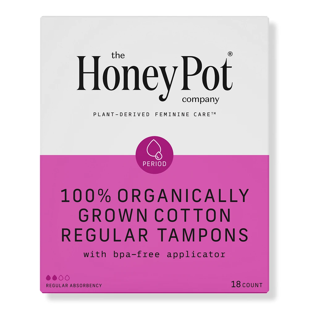 The Honey Pot Company Organic Cotton Super, BPA-Free Applicator Tampons