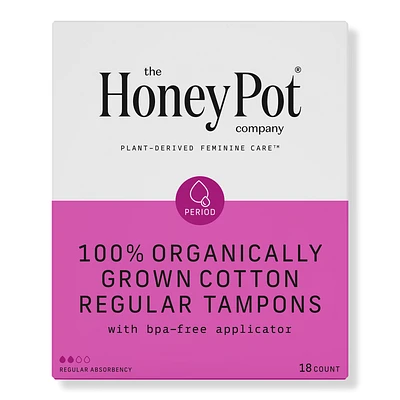 The Honey Pot Company Organic Cotton Super, BPA-Free Applicator Tampons