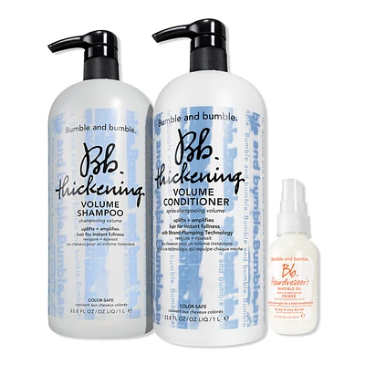 Bumble and bumble Thickening Volume Shampoo + Conditioner Jumbo with Travel Size Primer