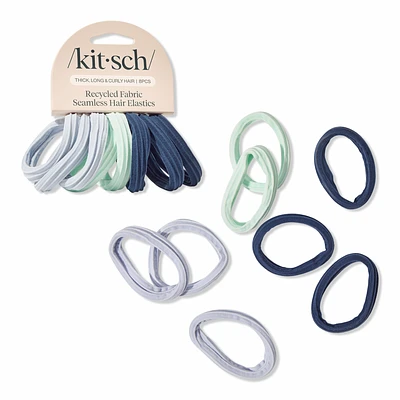 Recycled Fabric Seamless Hair Elastics 8 Piece Set - Garden Bouquet
