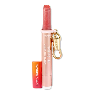 tarte x Dunkin' Maracuja Juicy Shimmer Glass Lip Plump + Free Charm - Rosy Mauve Shimmer Glass