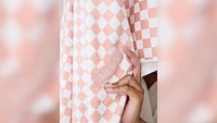 Extra Large Quick-Dry Hair Towel Wrap - Terracotta Checker