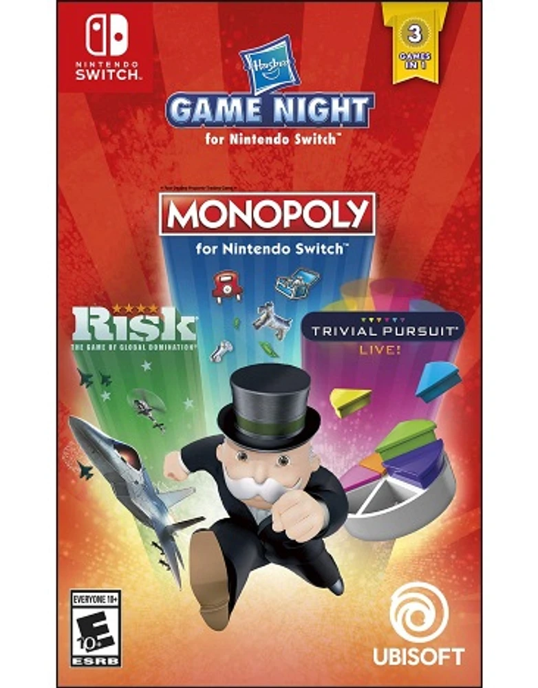 Hasbro Game Night (Monopoly - Risk - Trivial Pursuit) - Nintendo Switch - USED