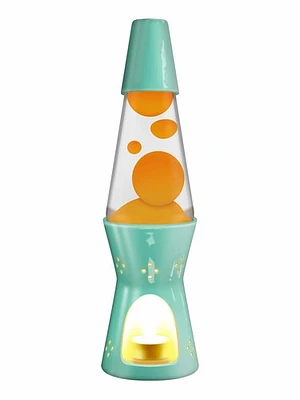 LAVA LAMP 11.5 CANDLE LAMP ORNG/CLR/TURQUOISE BASE