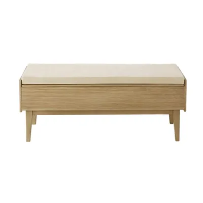 Banc d'entrée avec coffre de rangement en manguier et acacia massifs Zahra