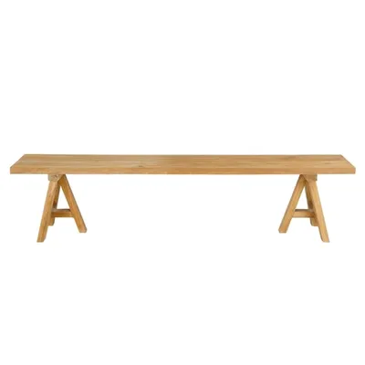 Banc de jardin en teck recyclé L200 Tecka