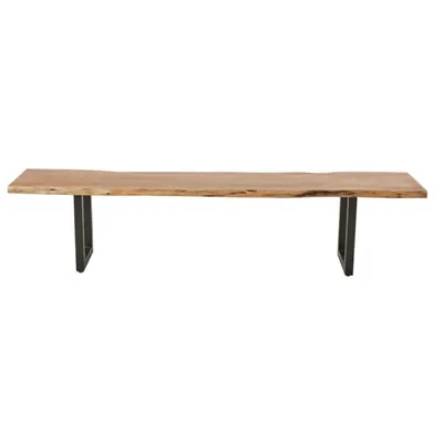 Banc en acacia et métal noir Palissandre