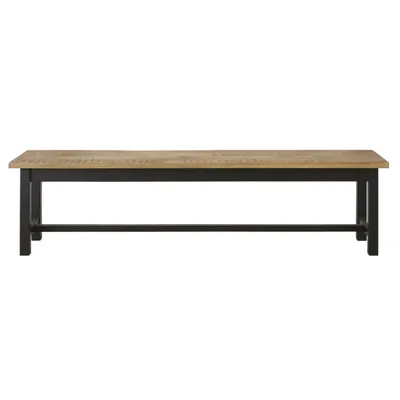 Banc en manguier massif et métal noir mat Alfred