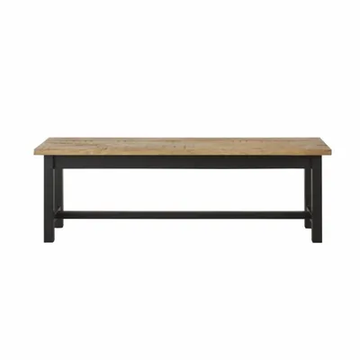 Banc en métal noir et manguier massif Alfred