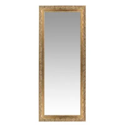Miroir rectangulaire en bois de paulownia doré 59x145 Valentine