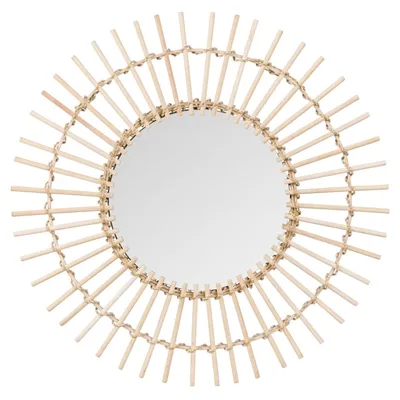 Miroir rond en bambou D55 SEBINA
