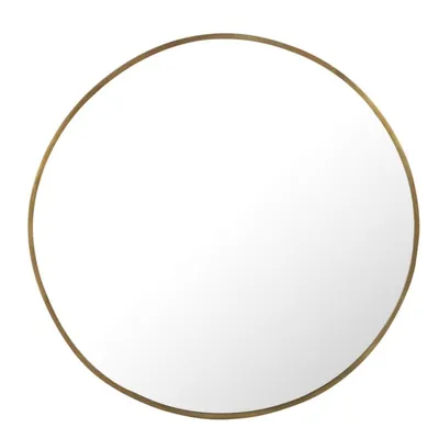 Miroir rond en métal martelé coloris laiton D130 SAMARA