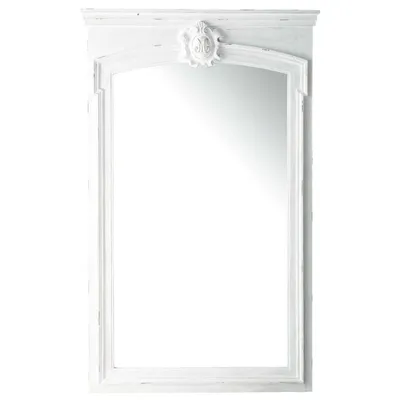 Miroir trumeau en bois de paulownia blanc 100x160 Joséphine
