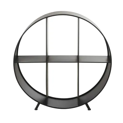 Porte bûche sur pied en métal noir THOA