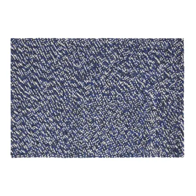 Tapis en laine bleue et écrue 140x200 RAINBOW