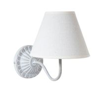 Applique ronde en métal gris abat-jour en lin | Maisons du Monde