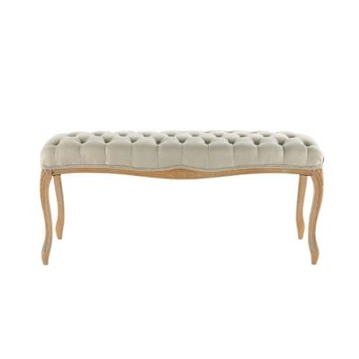 Bout de lit capitonné en chêne L 114 cm | Maisons du Monde