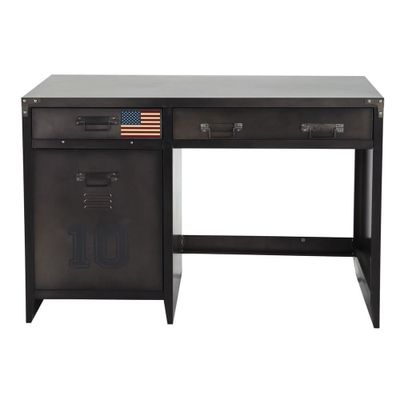 Bureau indus 1 porte 2 tiroirs en métal | Maisons du Monde
