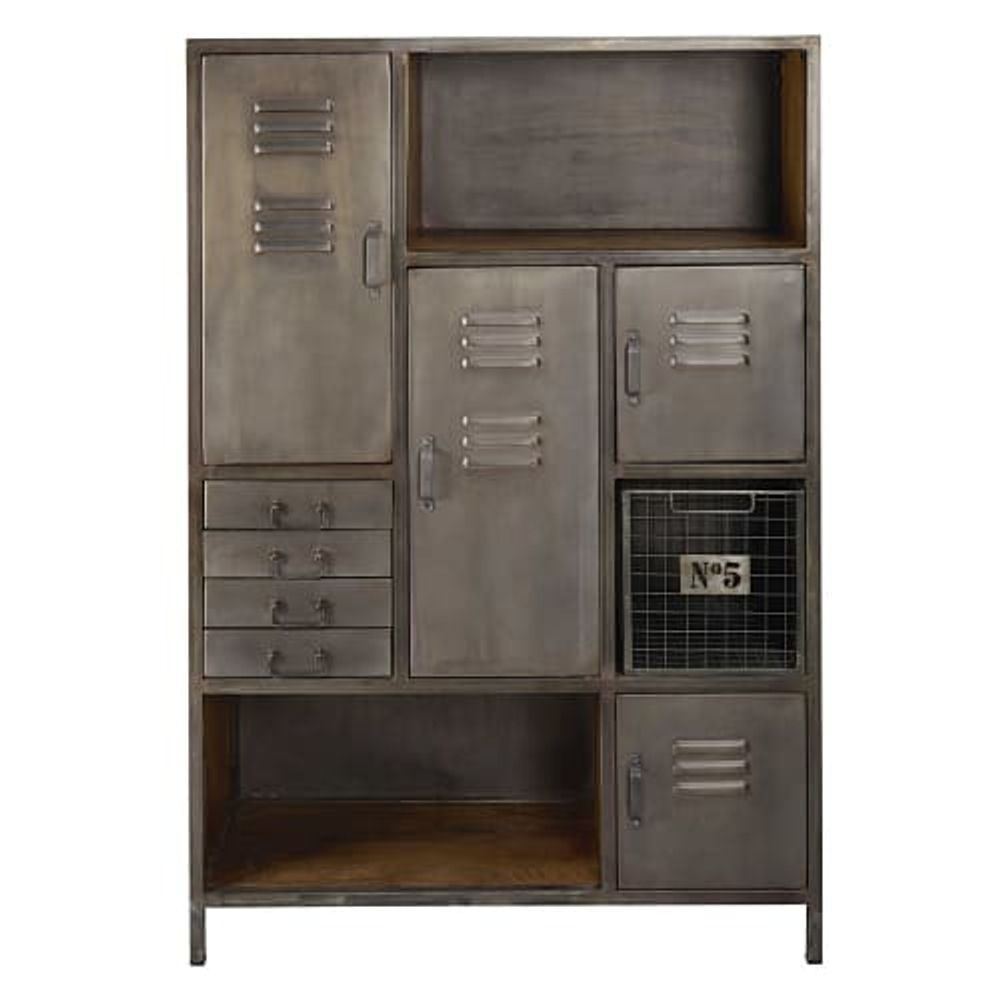 Cabinet de rangement 4 portes 4 tiroirs en métal et manguier | Maisons du Monde