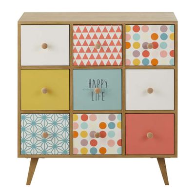 Cabinet de rangement 9 tiroirs multicolore | Maisons du Monde