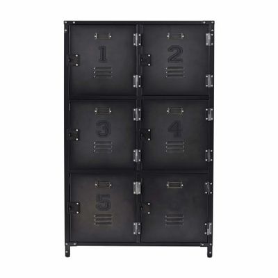 Cabinet de rangement indus 6 casiers en métal | Maisons du Monde