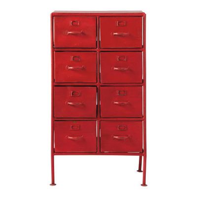 Cabinet de rangement indus en métal rouge L 52 cm | Maisons du Monde