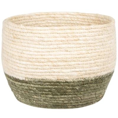Cache-pot en fibre de maïs tressée bicolore H21 | Maisons du Monde